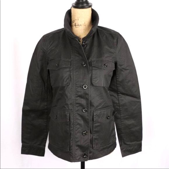EC J. Crew Washed And Aged Waxed Utility Jacket Coat Size XS - Picture 3 of 8